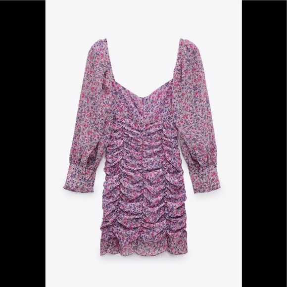 Zara printed dress with draping - Picture 5 of 9